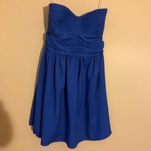 Dark blue strapless dress
